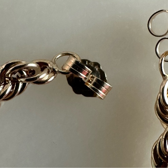 14k Solid Gold Rope Earrings - Picture 11 of 16